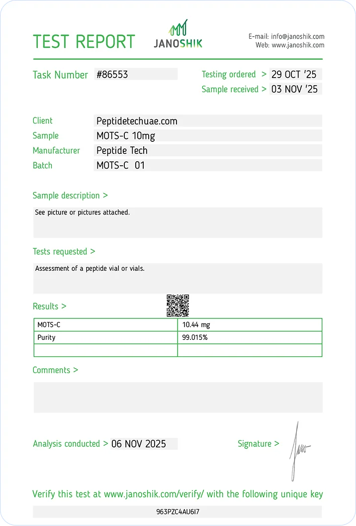 Sample laboratory test report
